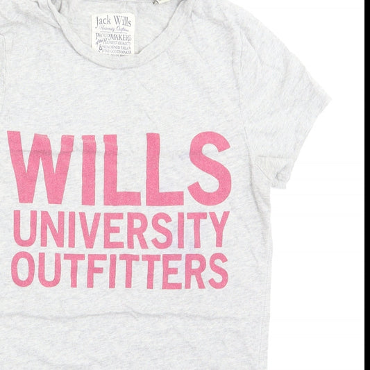 Jack Wills Womens Grey   Basic T-Shirt Size 8