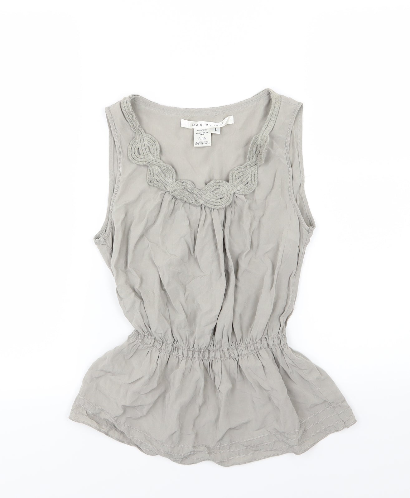 Womens UK Size S Max Studio Grey Basic Blouse