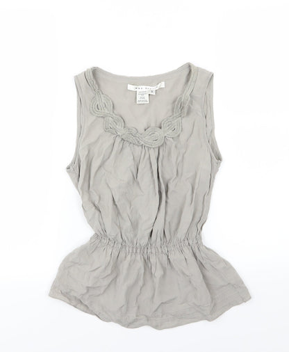 Womens UK Size S Max Studio Grey Basic Blouse