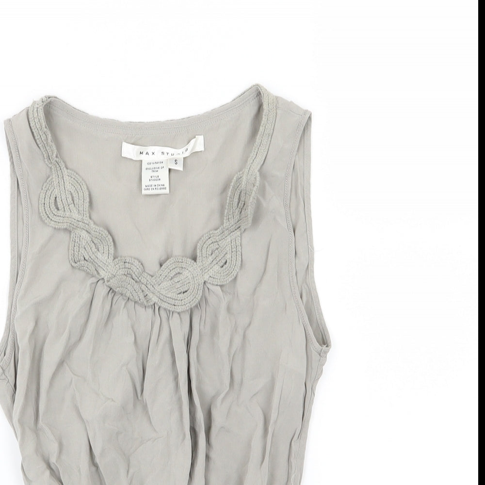 Womens UK Size S Max Studio Grey Basic Blouse
