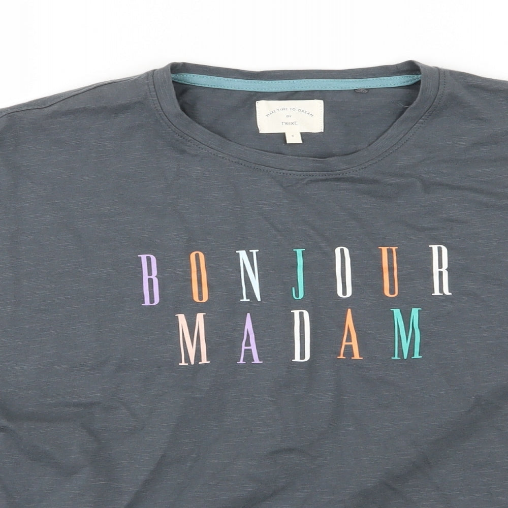 NEXT Womens Grey  Jersey Top Pyjama Top Size 8  - Bonjour