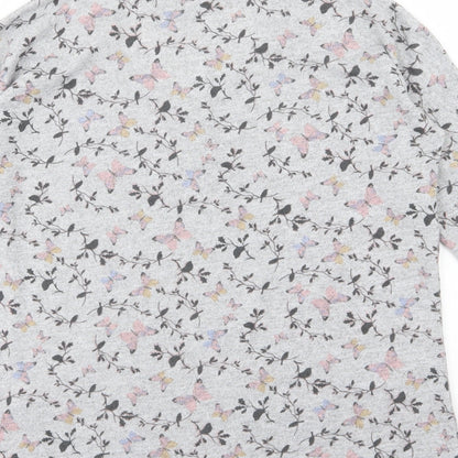 Originals Womens Grey Floral Knit Pullover Jumper Size 14
