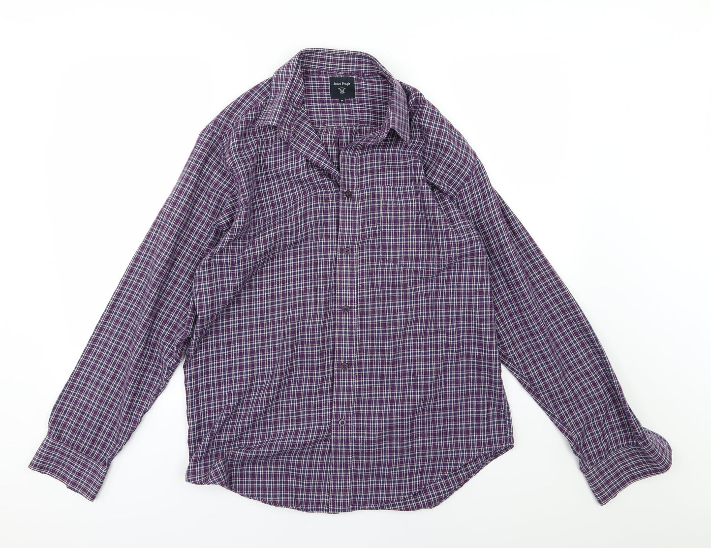 Mens UK Size M EWM Purple  Button-Up Long Sleeve Casual Shirt