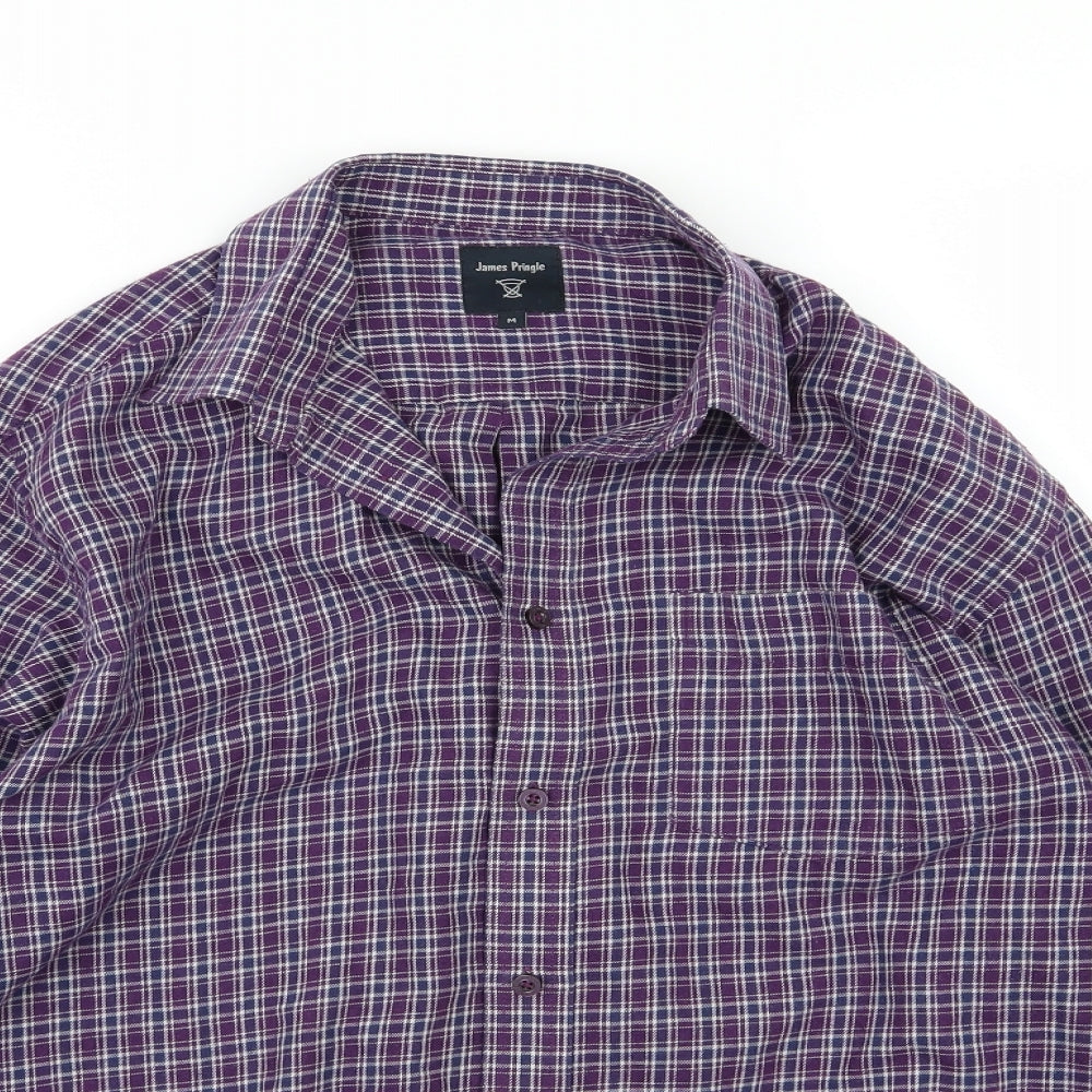 Mens UK Size M EWM Purple  Button-Up Long Sleeve Casual Shirt