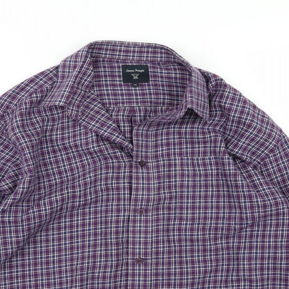 Mens UK Size M EWM Purple  Button-Up Long Sleeve Casual Shirt
