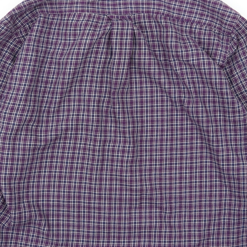 Mens UK Size M EWM Purple  Button-Up Long Sleeve Casual Shirt