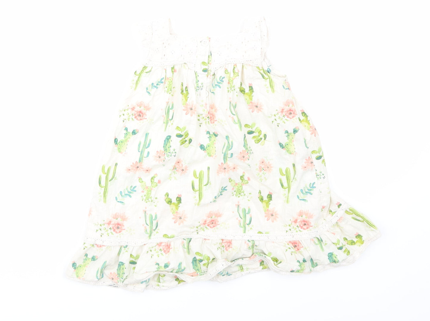 mantanay  Beige Floral  Skater Dress  Size 12-18 Months