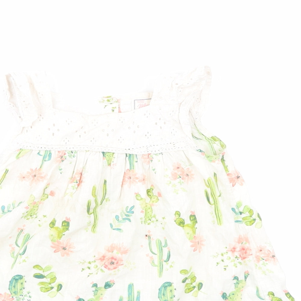 mantanay  Beige Floral  Skater Dress  Size 12-18 Months