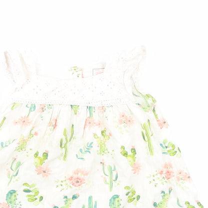 mantanay  Beige Floral  Skater Dress  Size 12-18 Months