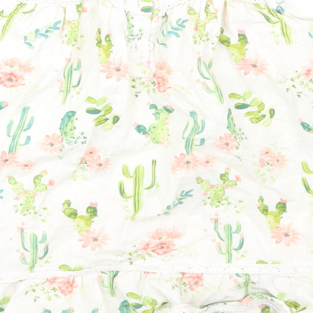 mantanay  Beige Floral  Skater Dress  Size 12-18 Months