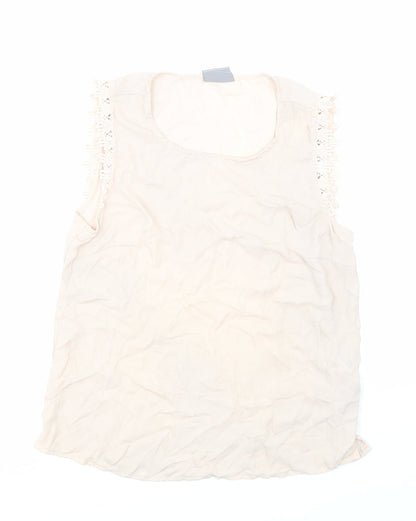 Womens UK Size 8 VERO MODA Beige Basic Blouse
