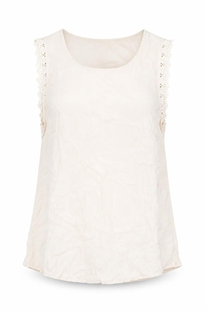 Womens UK Size 8 VERO MODA Beige Basic Blouse