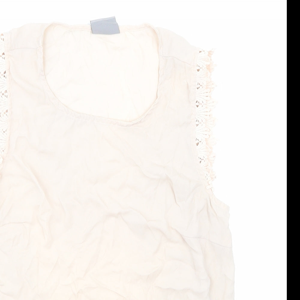 Womens UK Size 8 VERO MODA Beige Basic Blouse