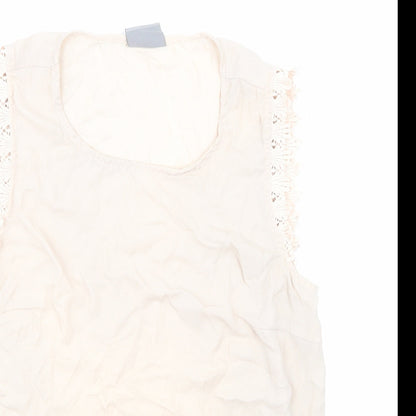 Womens UK Size 8 VERO MODA Beige Basic Blouse
