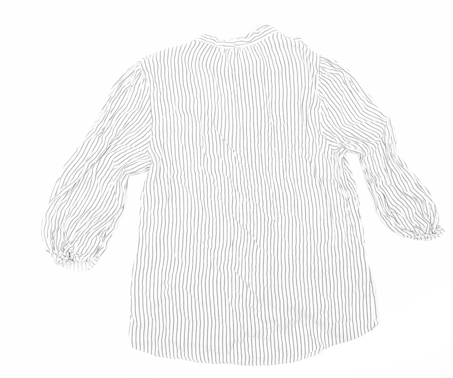 F&F Womens Blue Striped  Basic Button-Up Size 12