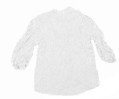 F&F Womens Blue Striped  Basic Button-Up Size 12