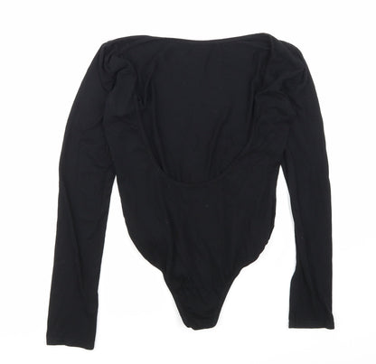 Missguided Womens Black   Bodysuit One-Piece Size 8  - Open Back