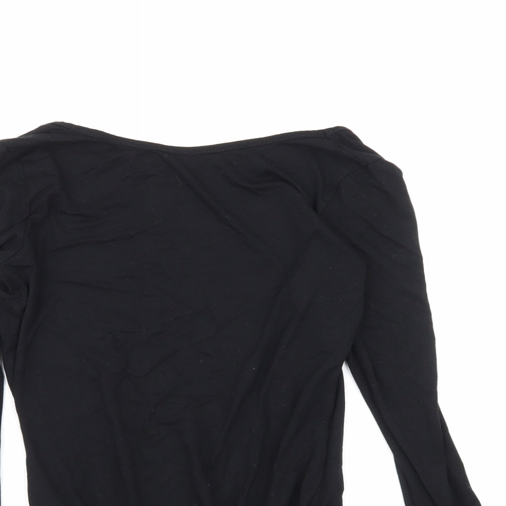 Missguided Womens Black   Bodysuit One-Piece Size 8  - Open Back