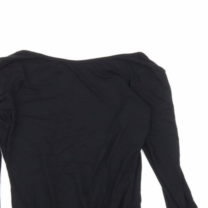 Missguided Womens Black   Bodysuit One-Piece Size 8  - Open Back