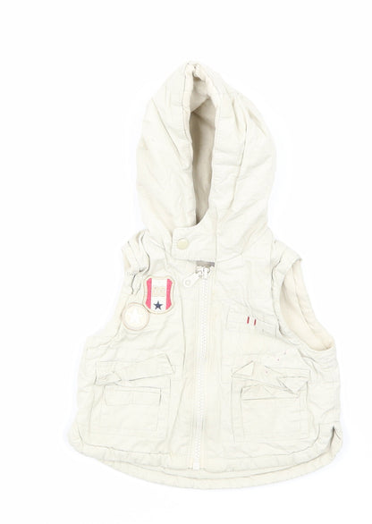 Pequilino Boys Beige   Gilet Jacket Size 6-9 Months