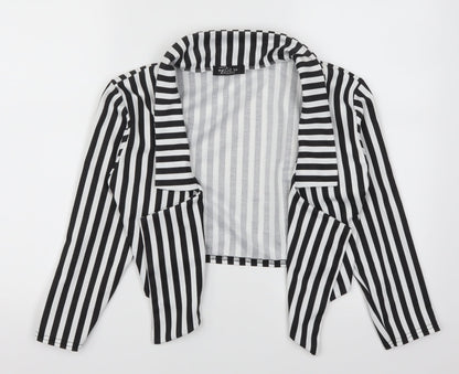 Buzy Womens Black Striped  Jacket  Size S