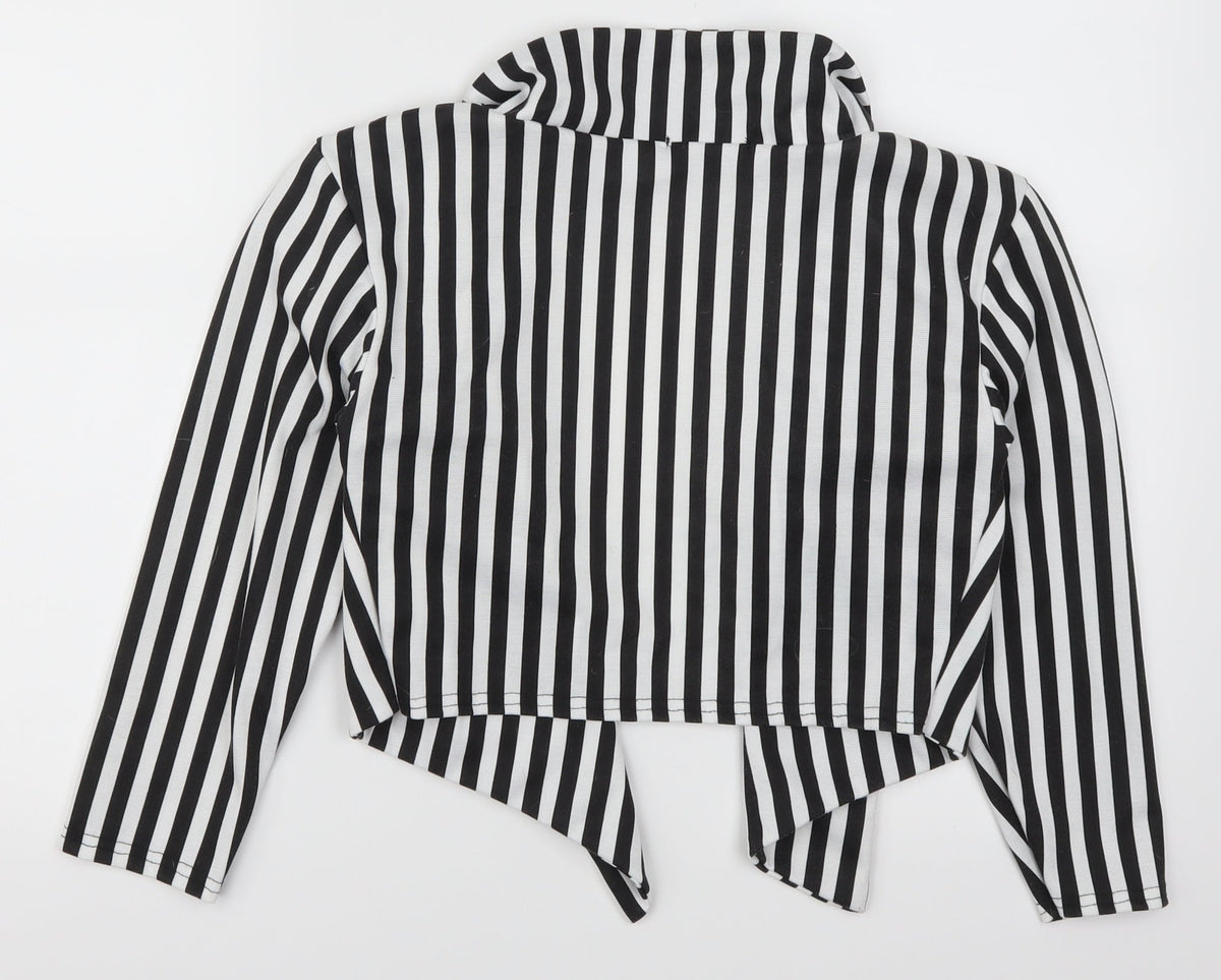 Buzy Womens Black Striped  Jacket  Size S