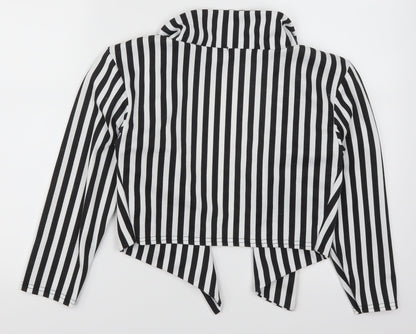 Buzy Womens Black Striped  Jacket  Size S