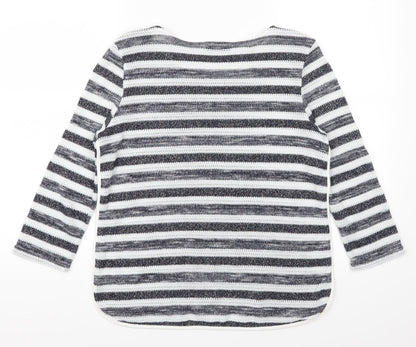Oasis Womens Blue Striped  Pullover Jumper Size S