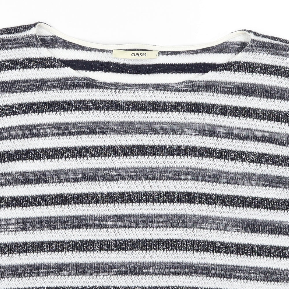 Oasis Womens Blue Striped  Pullover Jumper Size S