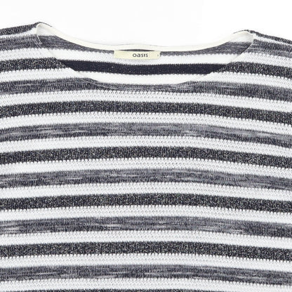 Oasis Womens Blue Striped  Pullover Jumper Size S