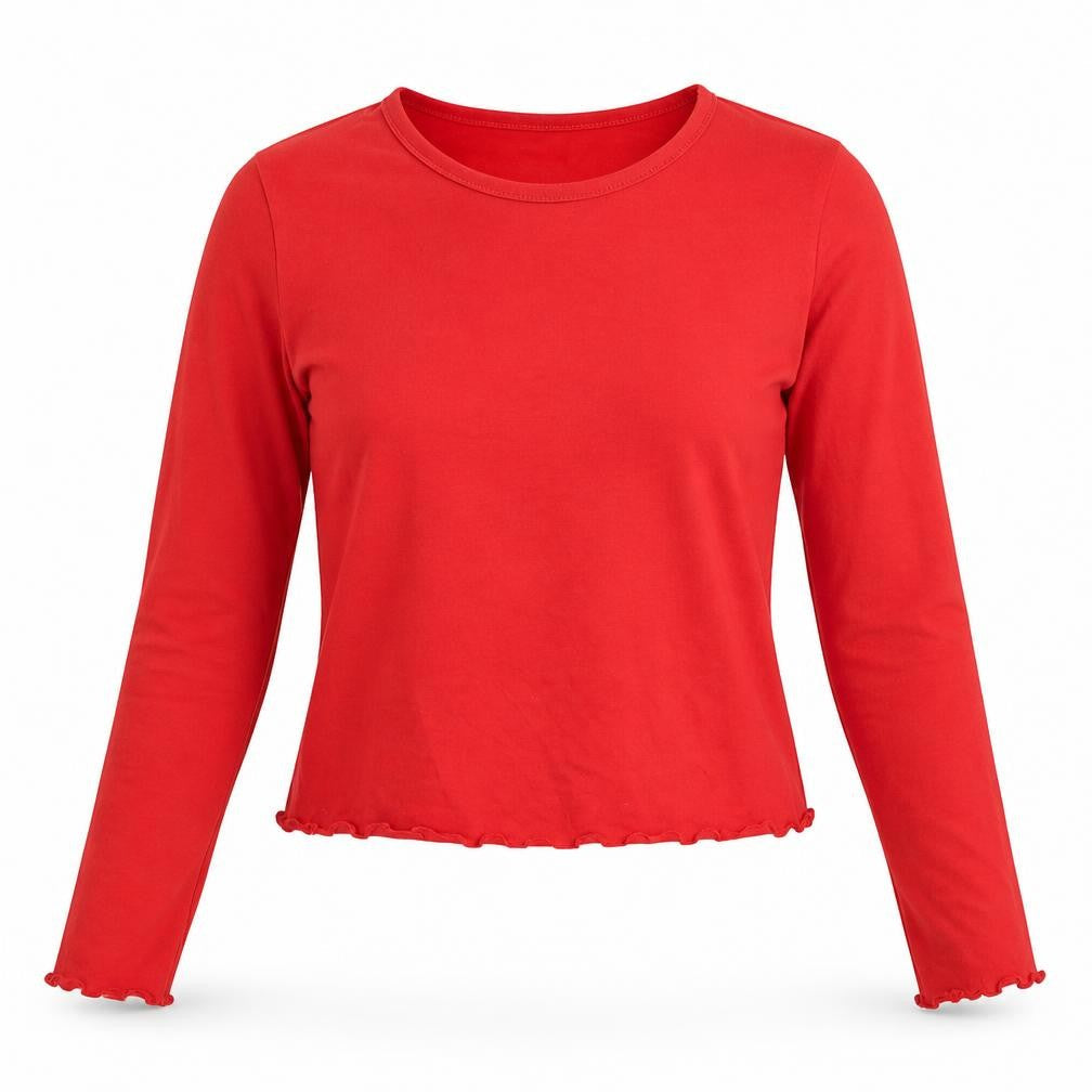 Womens UK Size S H&M Red Cropped T-Shirt