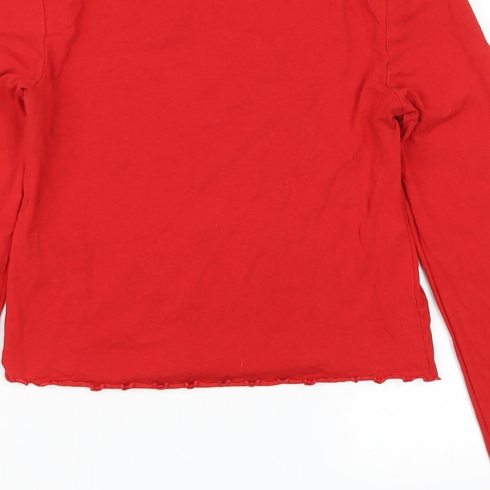 Womens UK Size S H&M Red Cropped T-Shirt
