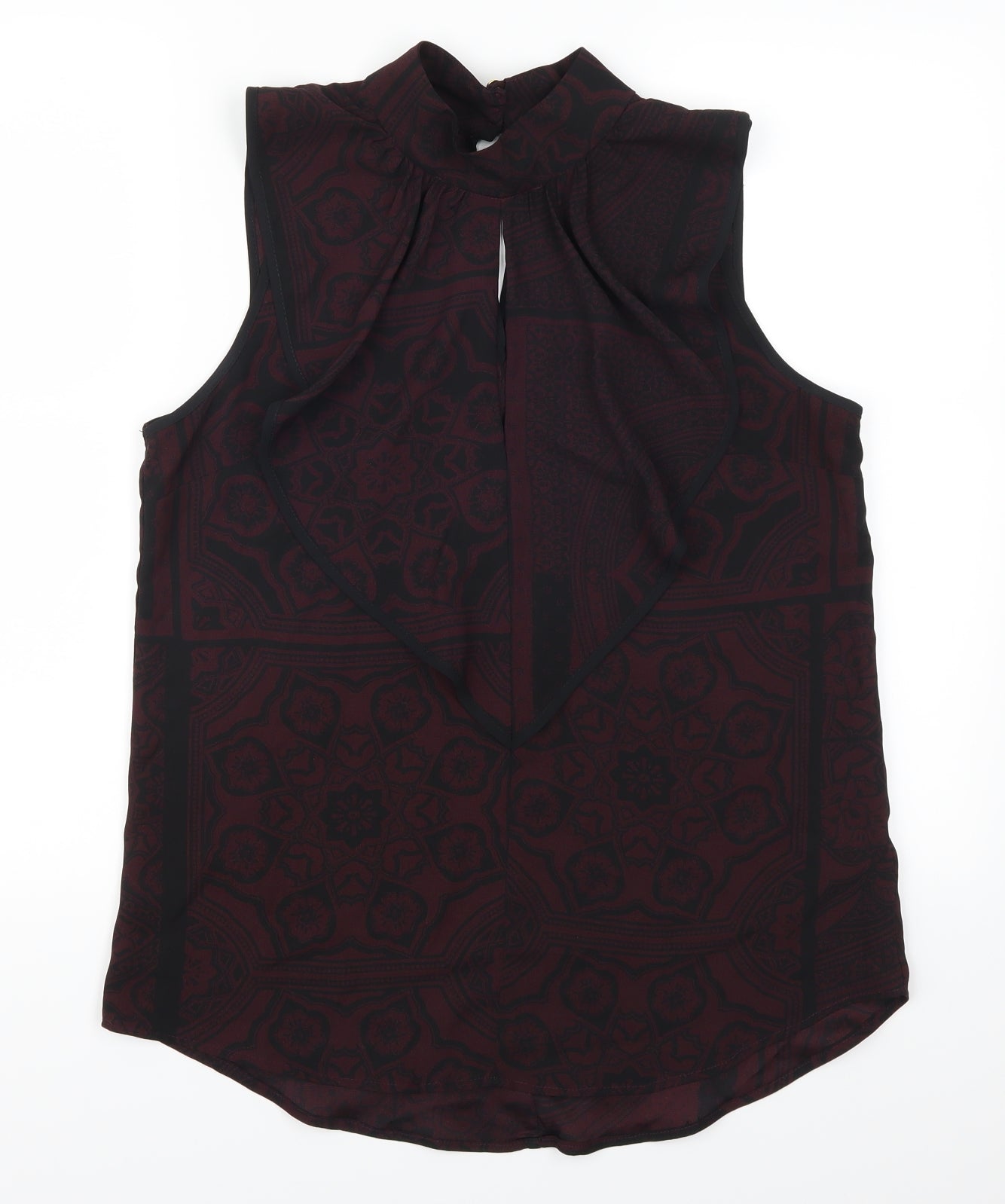 Rext Womens Purple Geometric  Basic Blouse Size 12