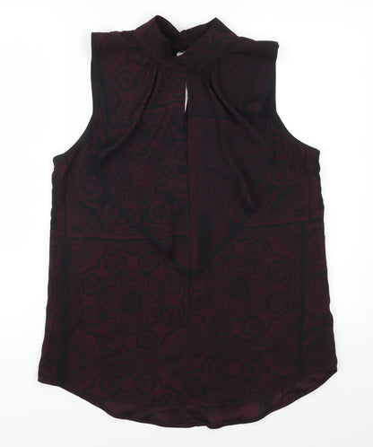 Rext Womens Purple Geometric  Basic Blouse Size 12