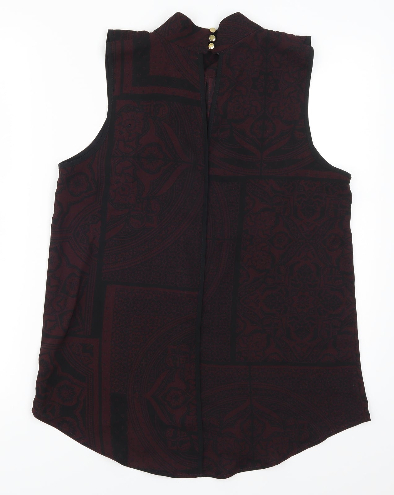 Rext Womens Purple Geometric  Basic Blouse Size 12