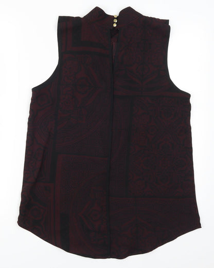 Rext Womens Purple Geometric  Basic Blouse Size 12
