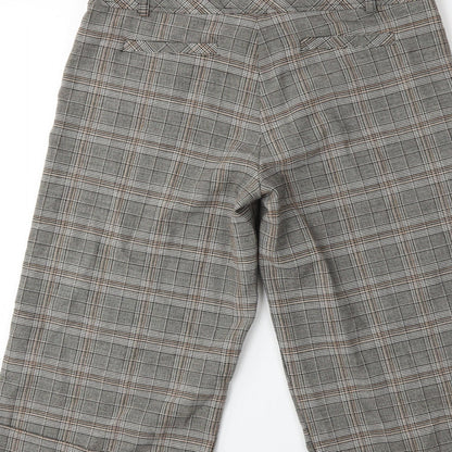 Womens UK Size 8 Preworn Regular Fit Cropped Grey Trousers