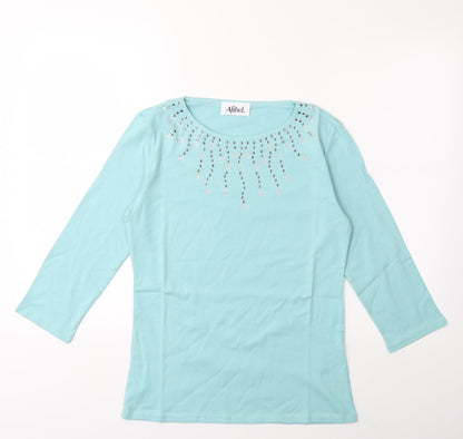 Womens UK Size 10 Afibel Green Basic T-Shirt