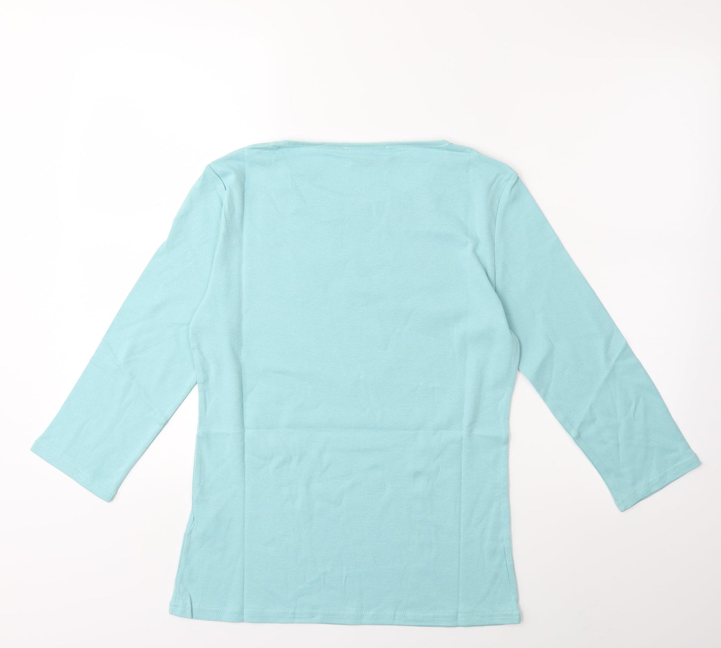 Womens UK Size 10 Afibel Green Basic T-Shirt
