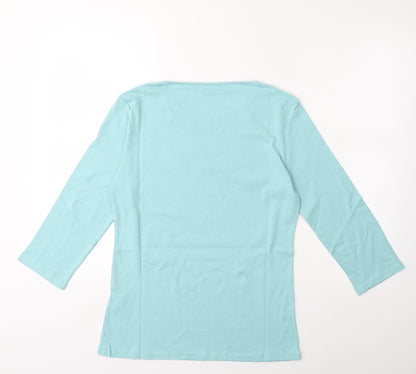 Womens UK Size 10 Afibel Green Basic T-Shirt