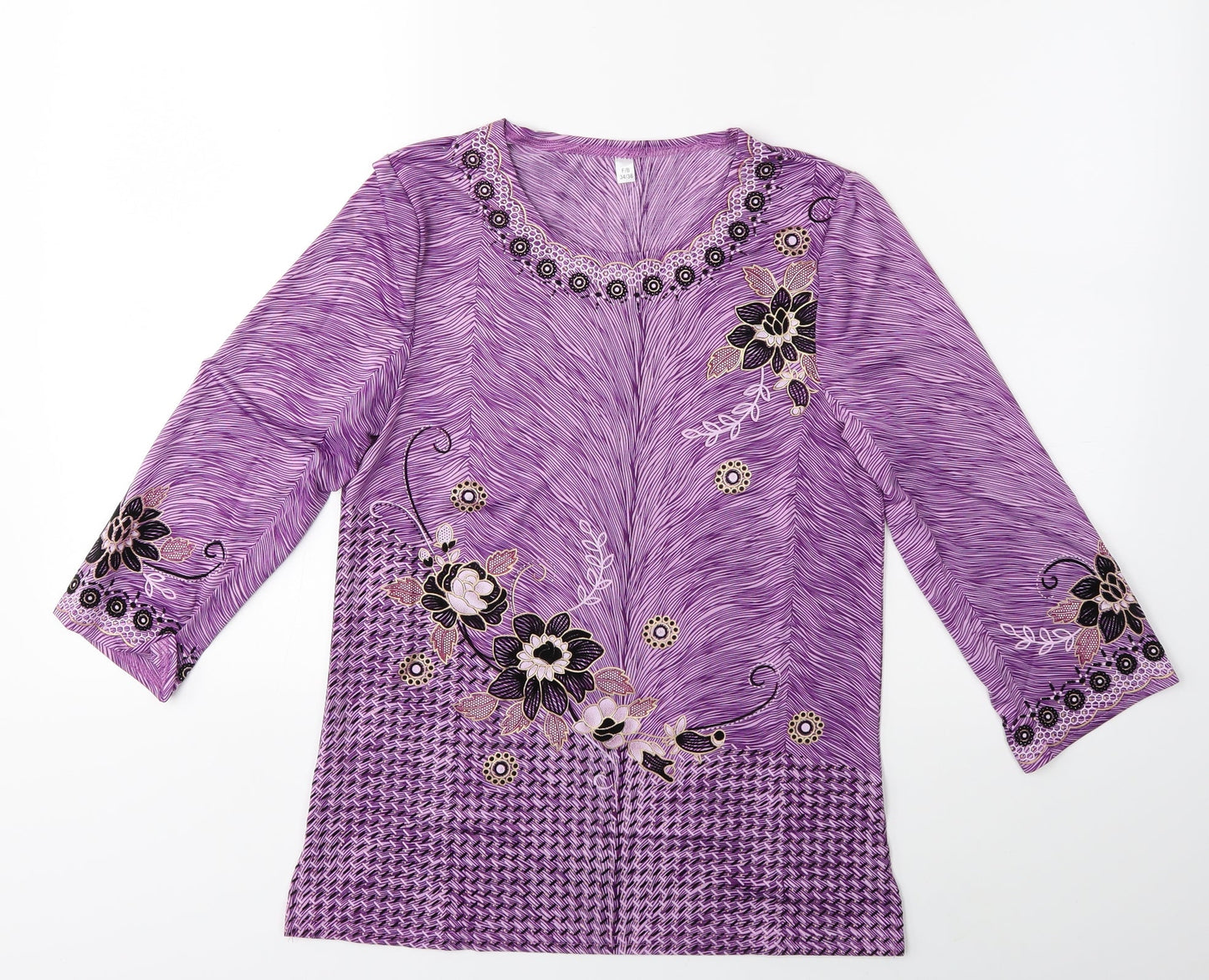 Womens UK Size 8 Preworn Purple Basic T-Shirt