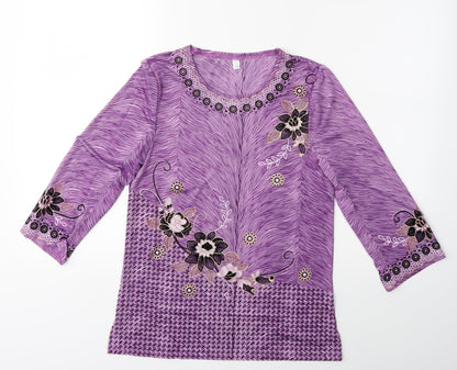 Womens UK Size 8 Preworn Purple Basic T-Shirt