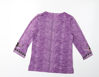 Womens UK Size 8 Preworn Purple Basic T-Shirt