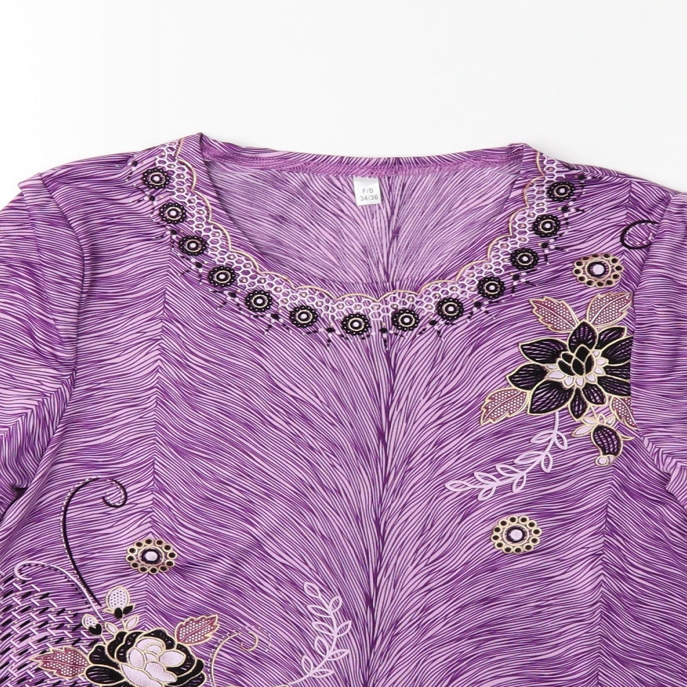 Womens UK Size 8 Preworn Purple Basic T-Shirt