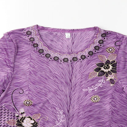 Womens UK Size 8 Preworn Purple Basic T-Shirt