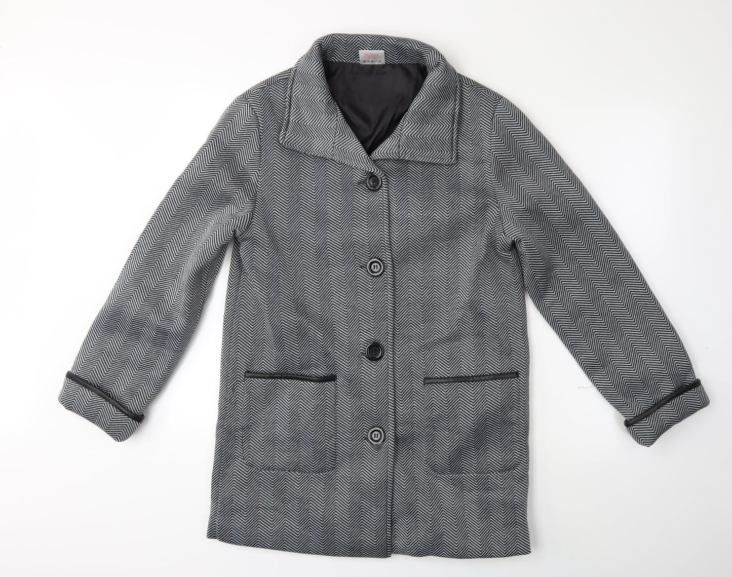 Womens UK Size S Anne De Lancay Black Overcoat