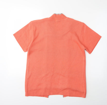Lady Ice Womens Orange  Knit Cardigan Jumper Size S
