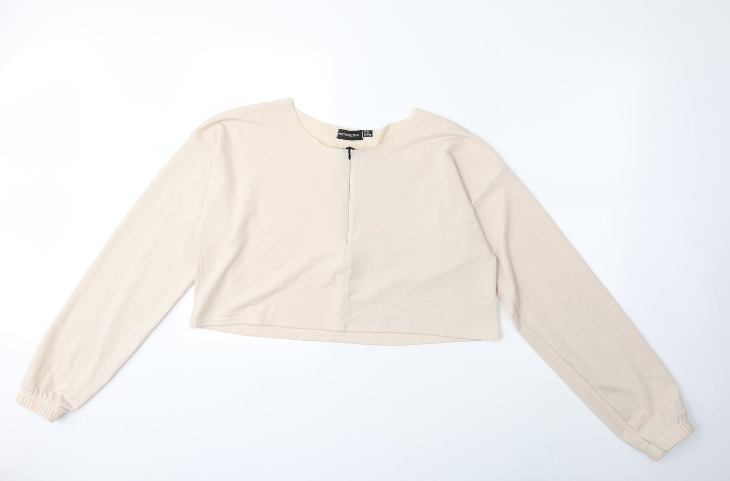 PRETTYLITTLETHING Womens Beige   Pullover Sweatshirt Size 16