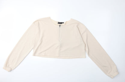 PRETTYLITTLETHING Womens Beige   Pullover Sweatshirt Size 16