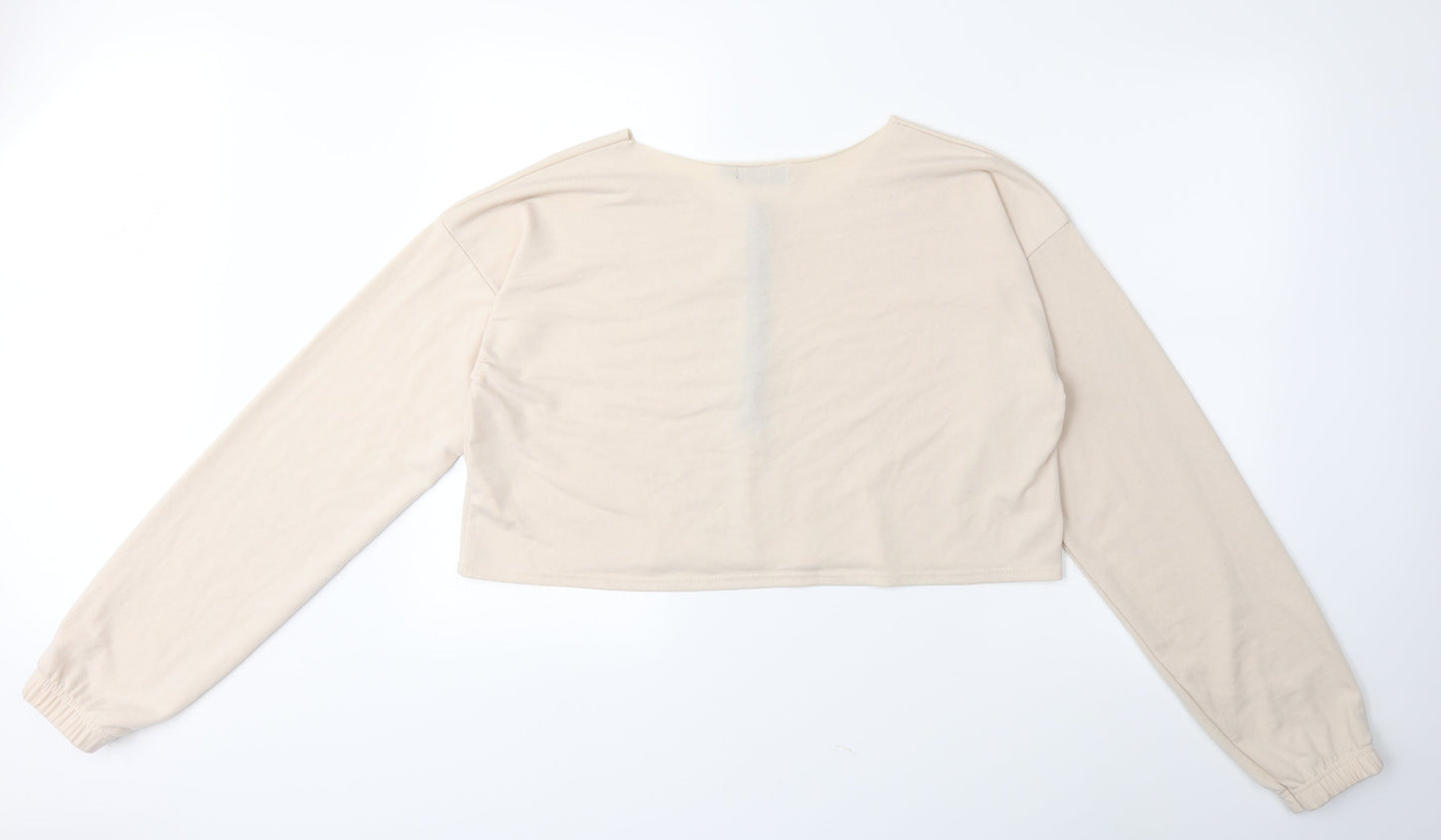 PRETTYLITTLETHING Womens Beige   Pullover Sweatshirt Size 16